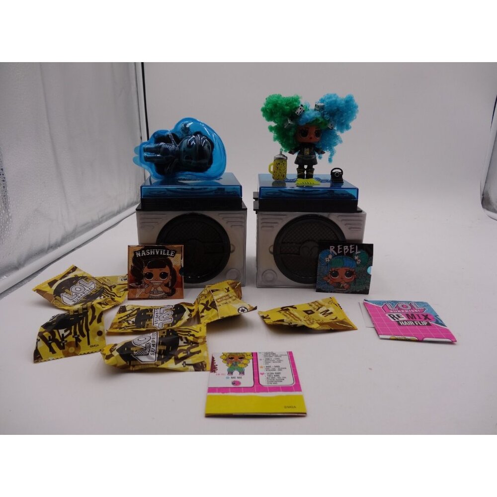 LOL Surprise Remix Hair‎ Flip Rebel Blue Green Curly Hair Doll Only